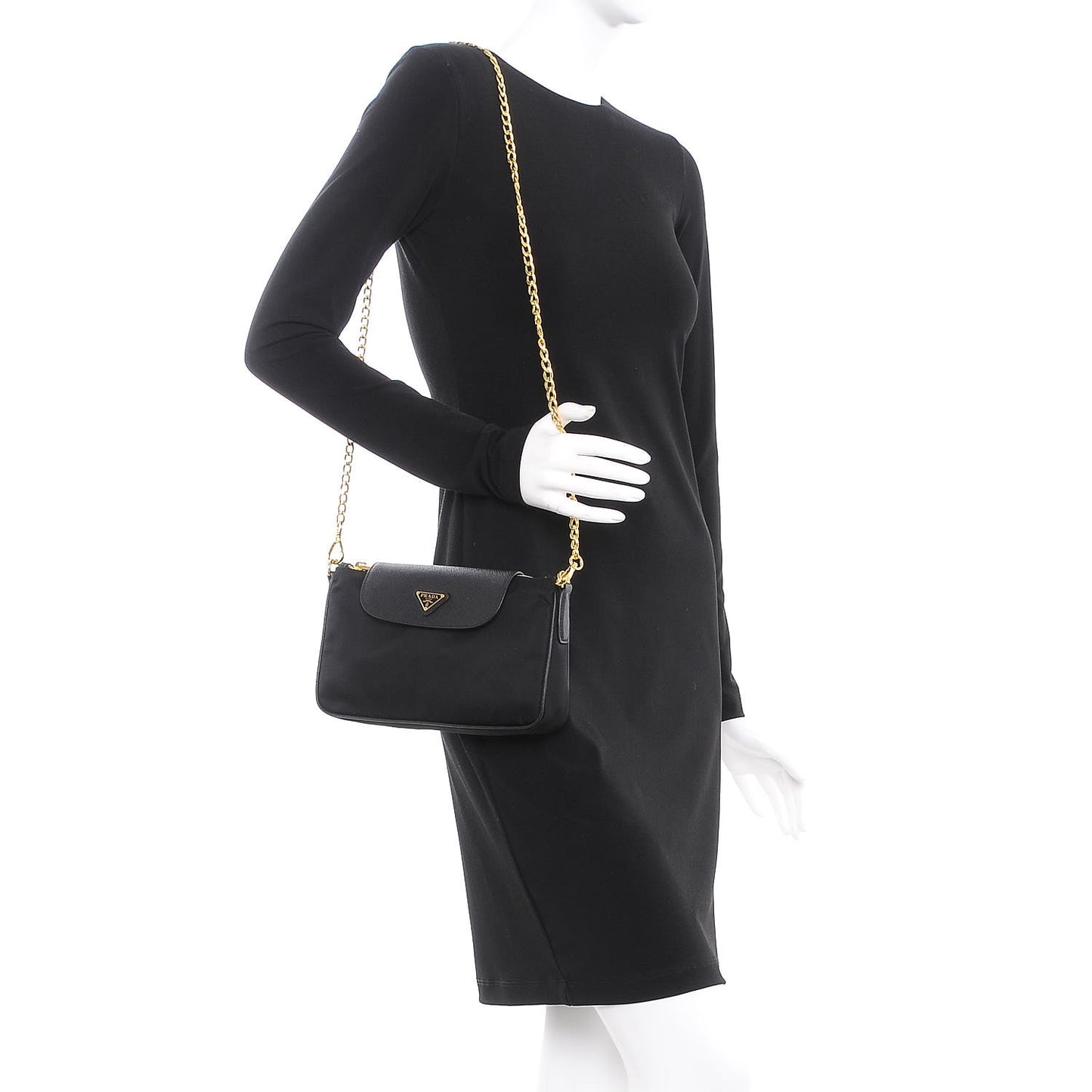Tessuto Nylon Saffiano Crossbody Bag Nero Black