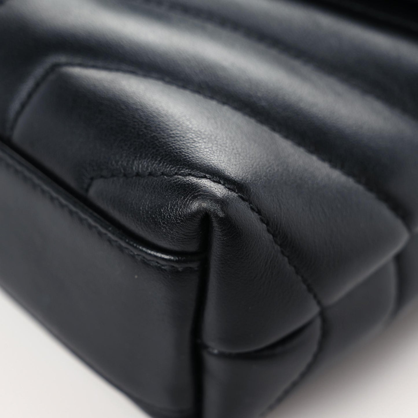 Calfskin Y Quilted Monogram Toy Loulou Crossbody Bag Black