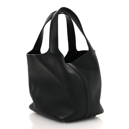 Hermes Taurillon Clemence Picotin Lock 22 MM Black 3 of 11