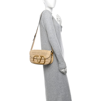Valentino Garavani Raffia Braided Supervee Crossbody Bag Beige 2 of 14