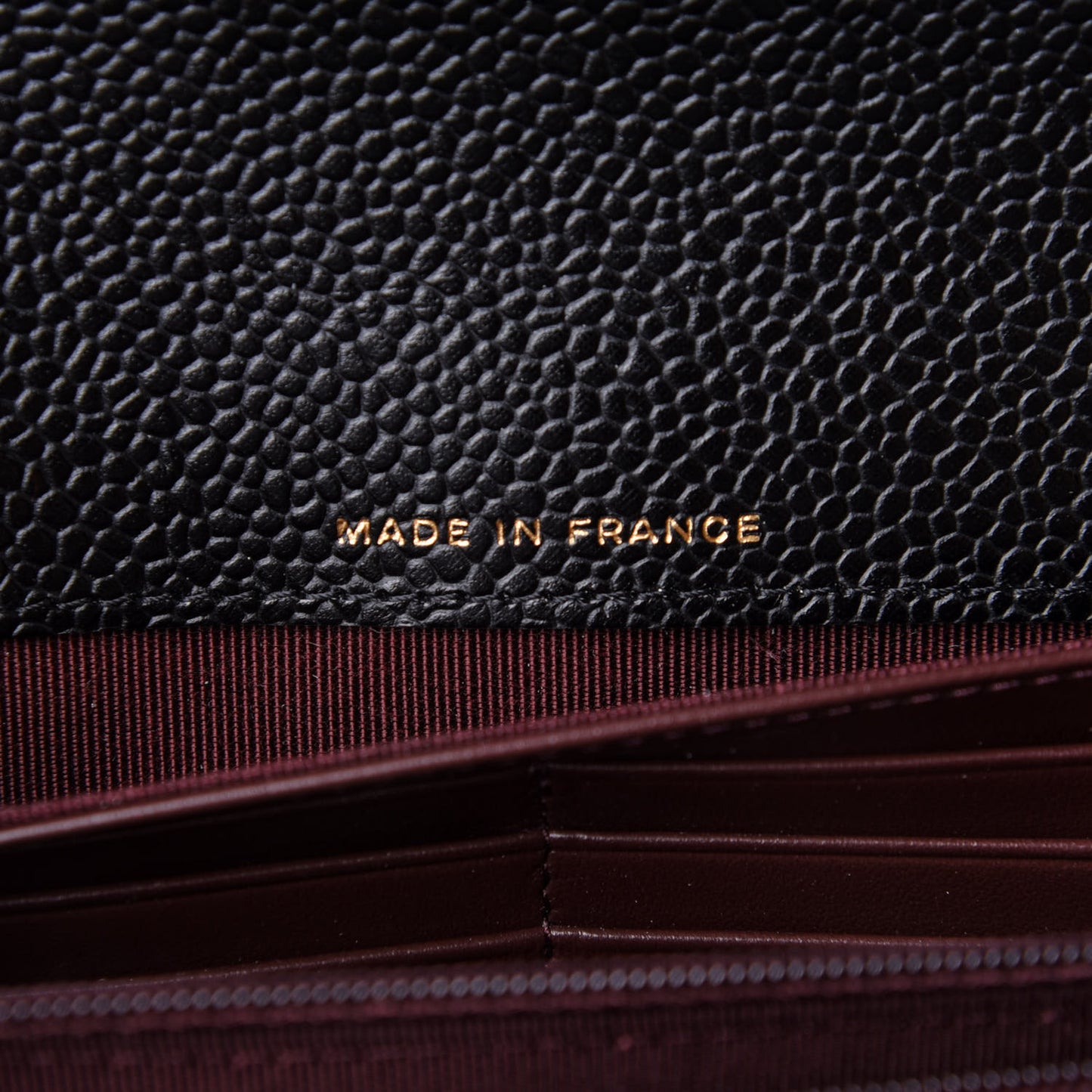Caviar Quilted Large Gusset Flap Wallet Black