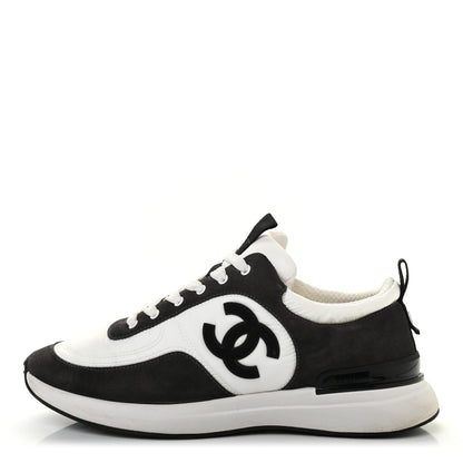 Chanel Nylon Suede Calfskin CC Sneakers 39 White Dark Grey 1 of 12