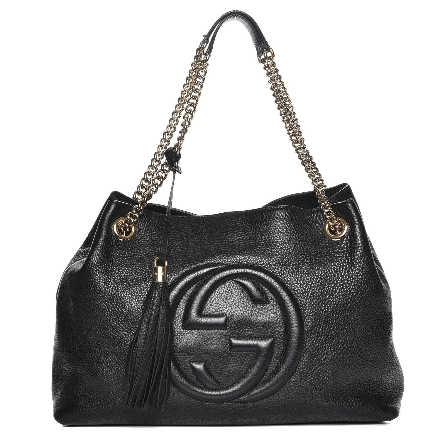 Gucci Pebbled Calfskin Medium Soho Chain Shoulder Bag Black 1 of 10