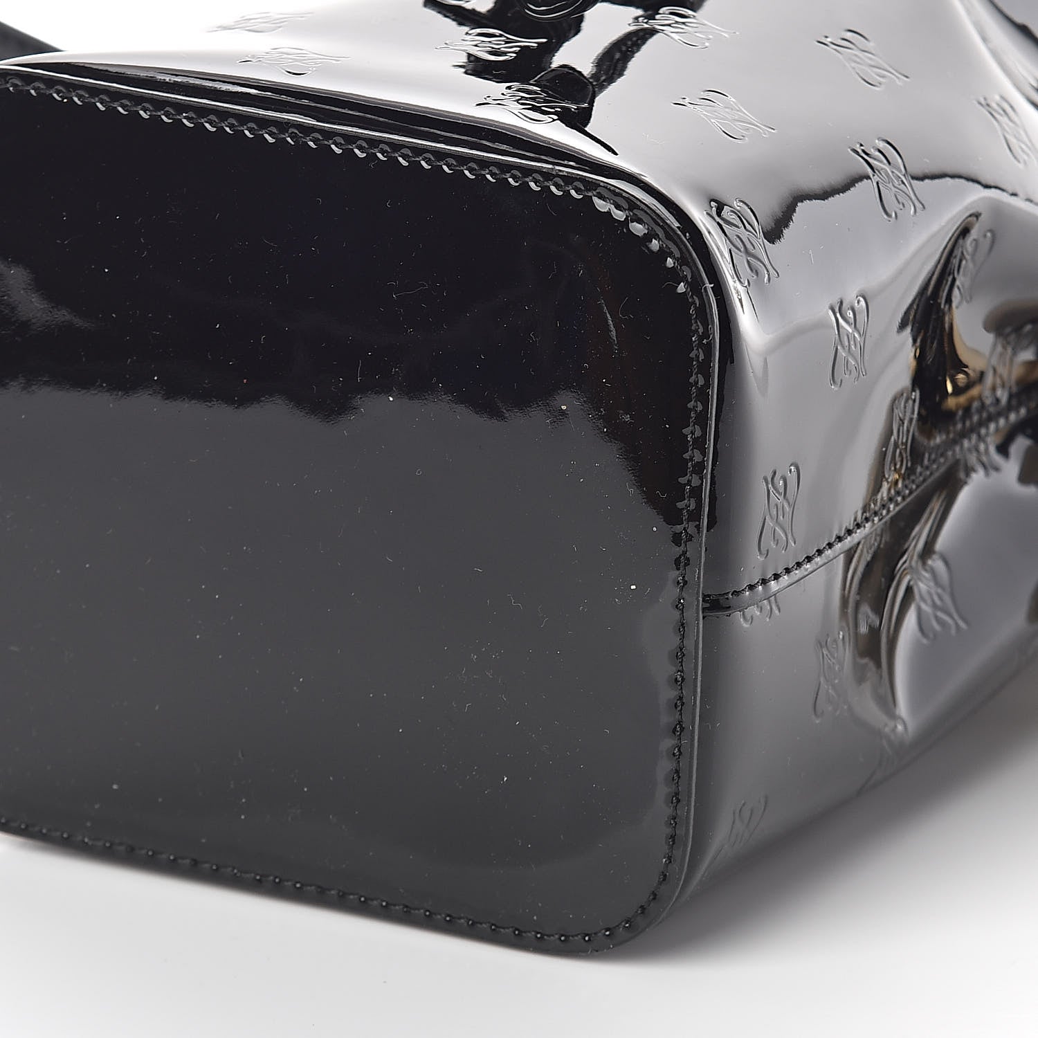 Fendi Vitello Vernice Mou F is Fendi Karligraphy Embossed Mini Mon Tresor Bucket Bag Black 8 of 8