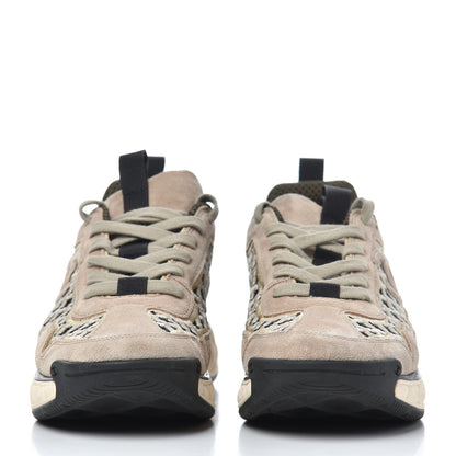 Chanel Suede Calfskin Embroidered CC Sneakers 38 Beige Black 2 of 18