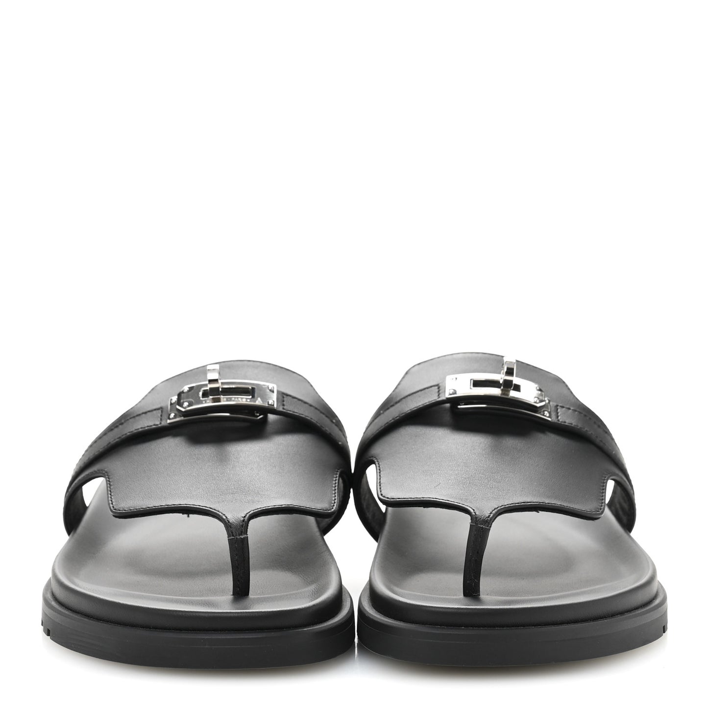 Calfskin Womens Empire Sandals 37.5 Black