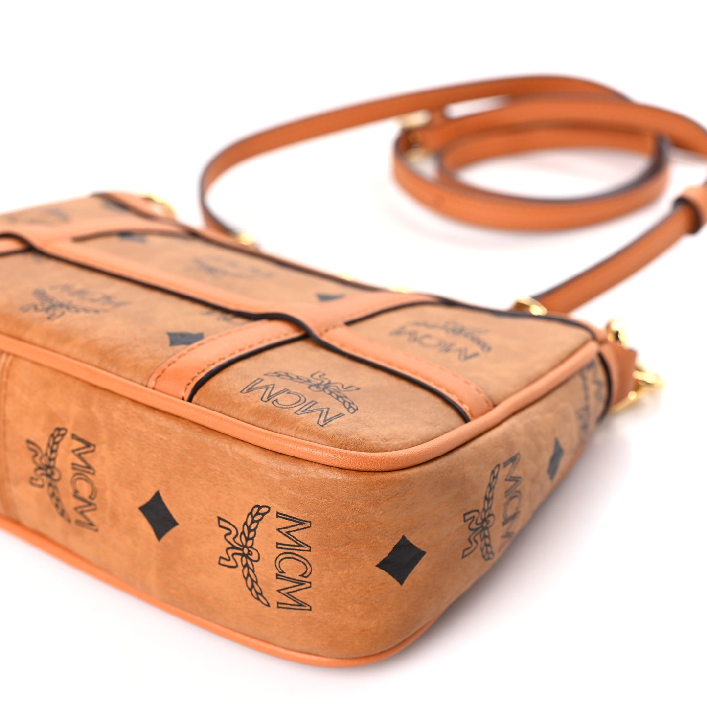 Visetos Nappa Mini Delmy Chain Shoulder Bag Cognac