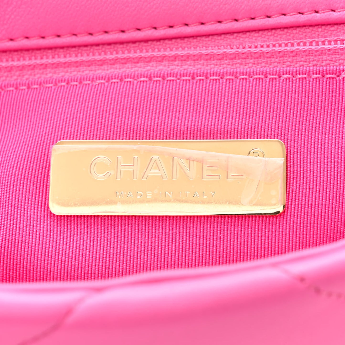 Lambskin Quilted Medium Chanel 19 Flap Neon Pink