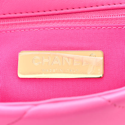 Chanel Lambskin Quilted Medium Chanel 19 Flap Neon Pink 6 of 10