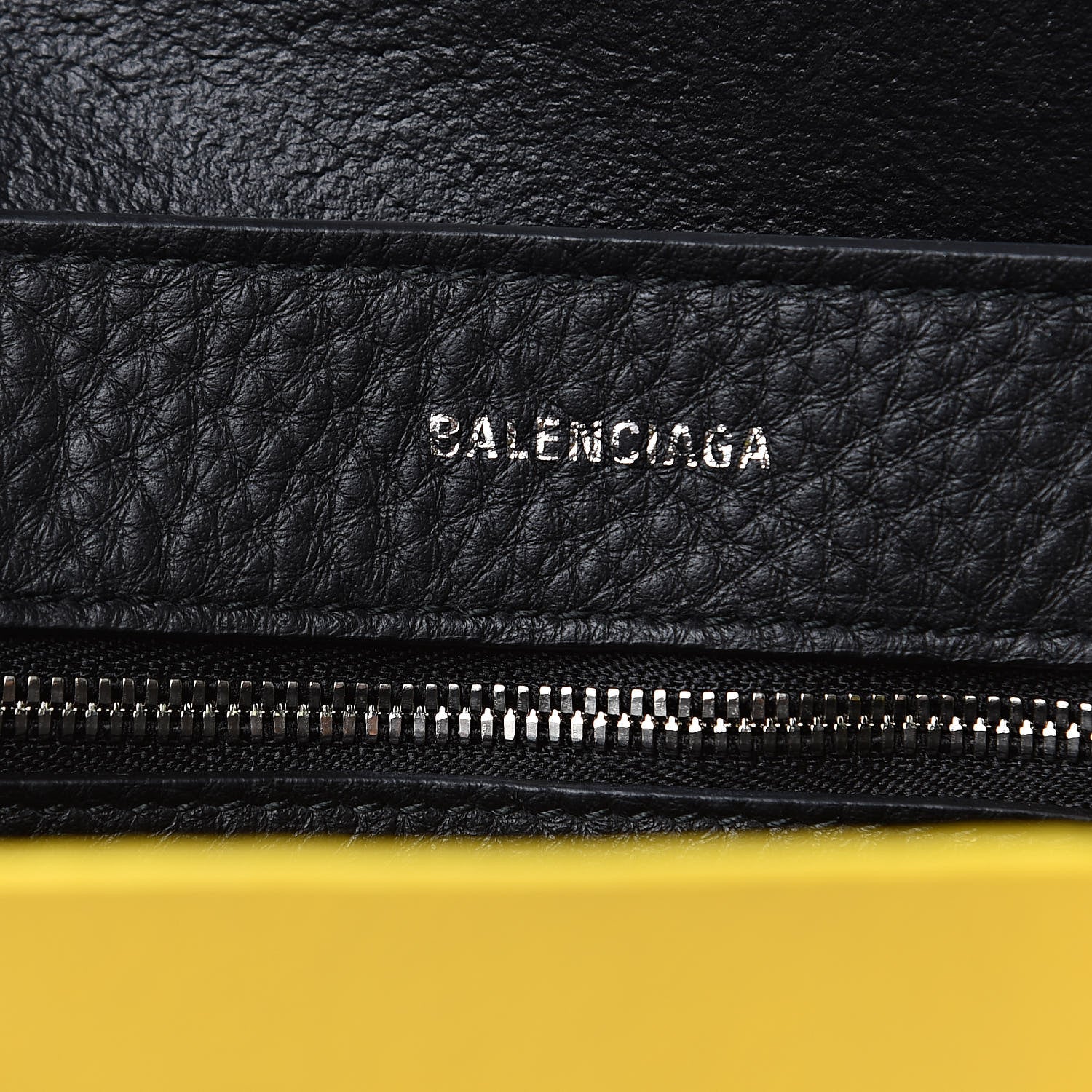Balenciaga Smooth Calfskin Logo XXS Everyday Tote Jaune Soleil Black 6 of 11