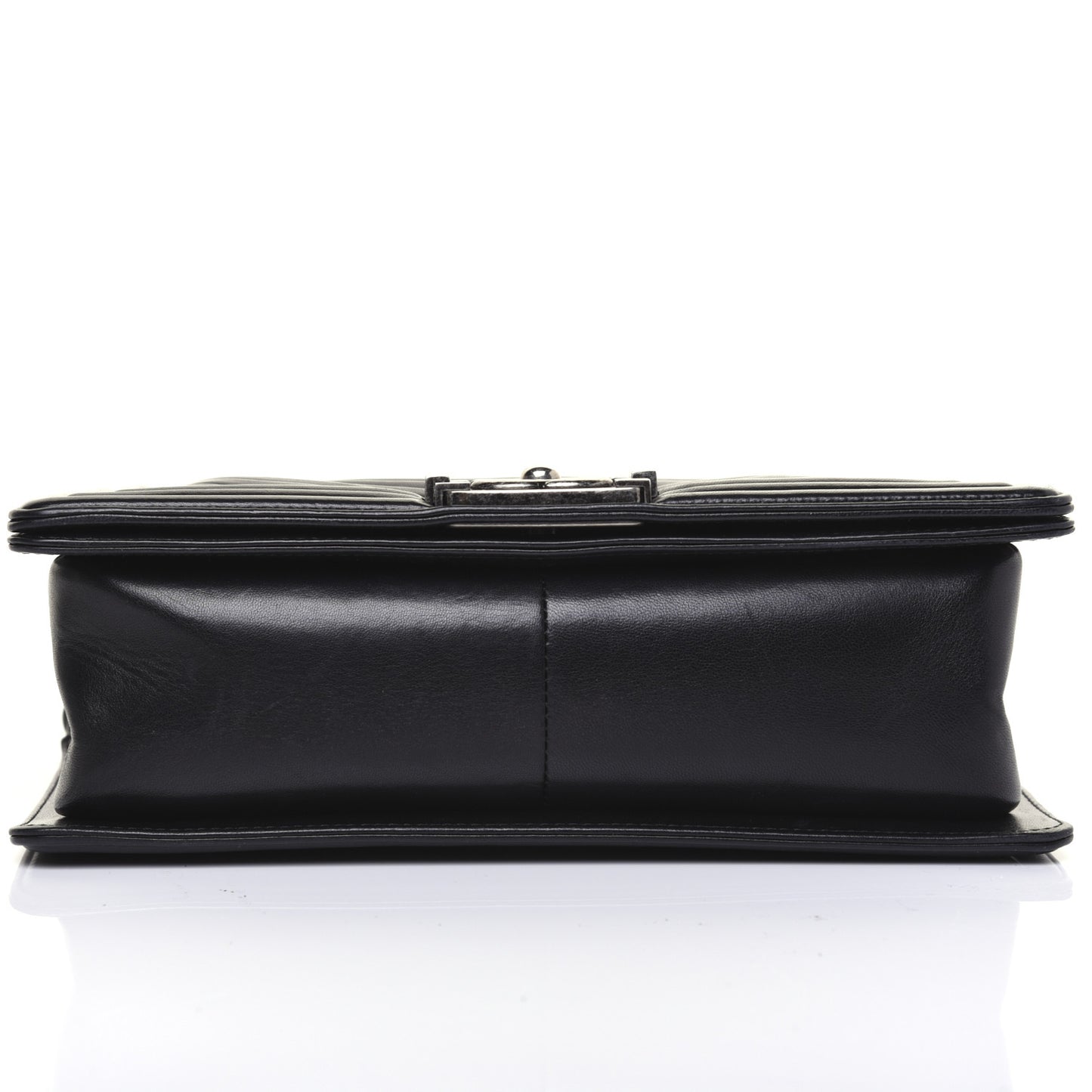 Lambskin Pleated Medium Boy Flap Black