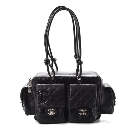 Chanel Calfskin Quilted Small Cambon Multipocket Reporter Black 1 of 7
