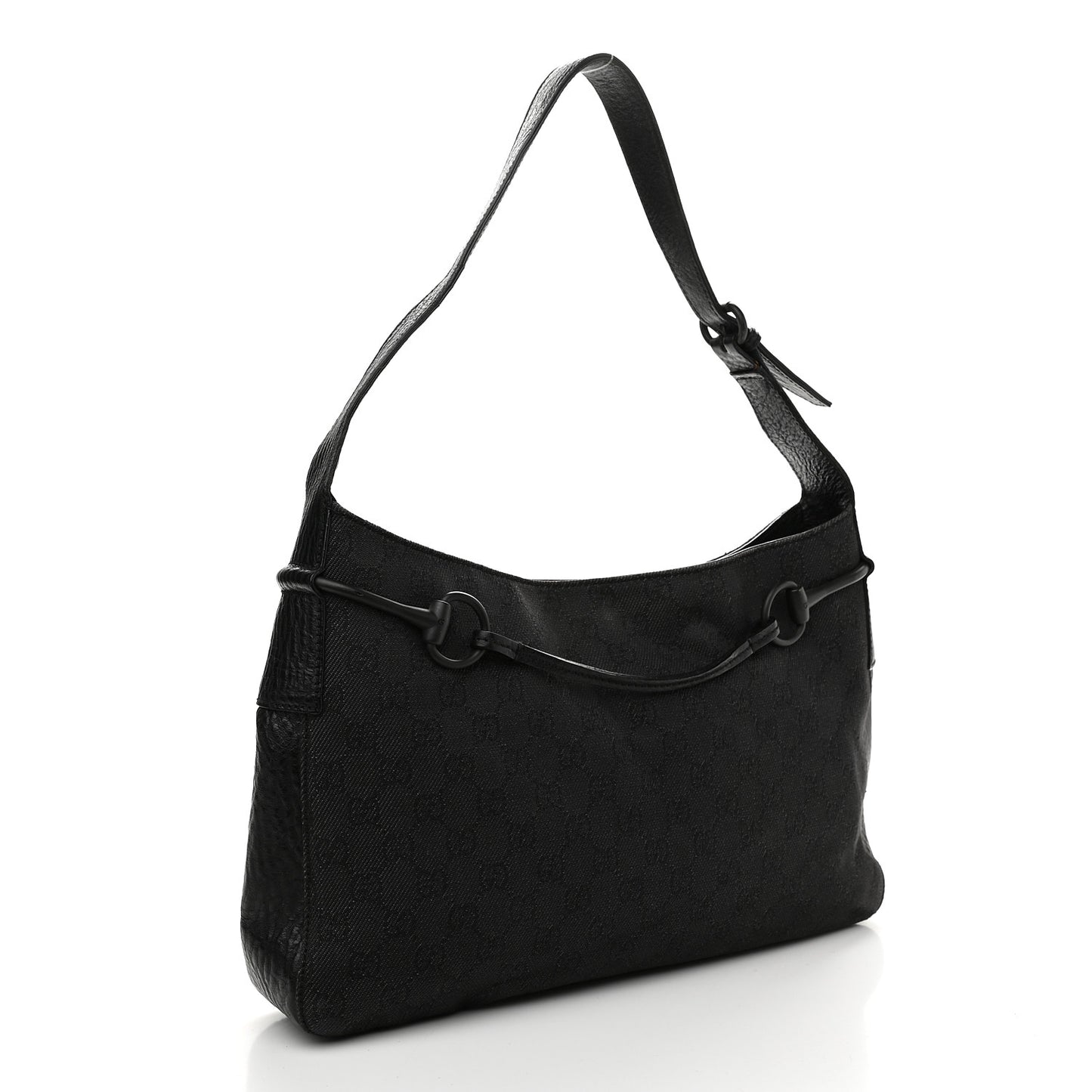 Monogram Canvas Horsebit Drawstring Hobo Dark Brown