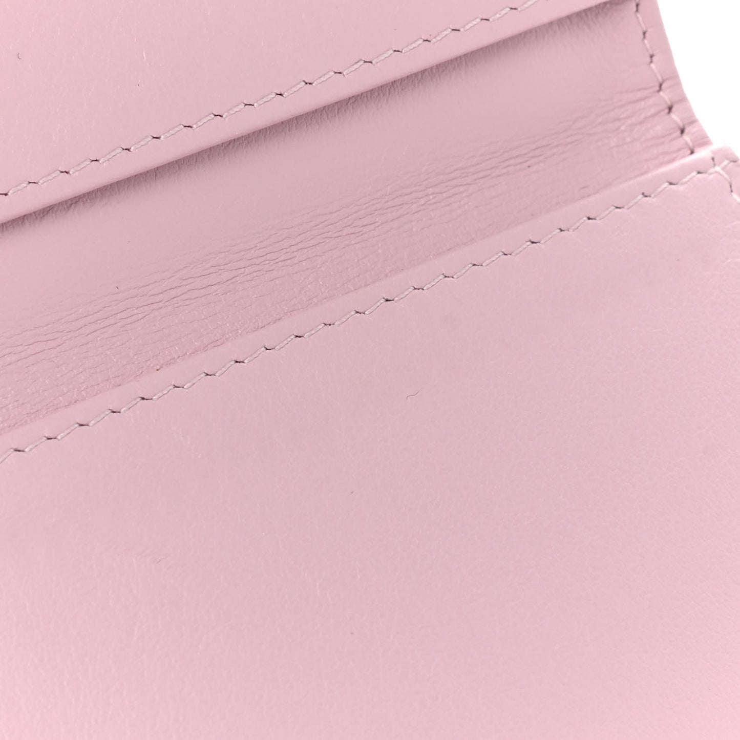 Lambskin Quilted Double Flap Wallet Light Pink