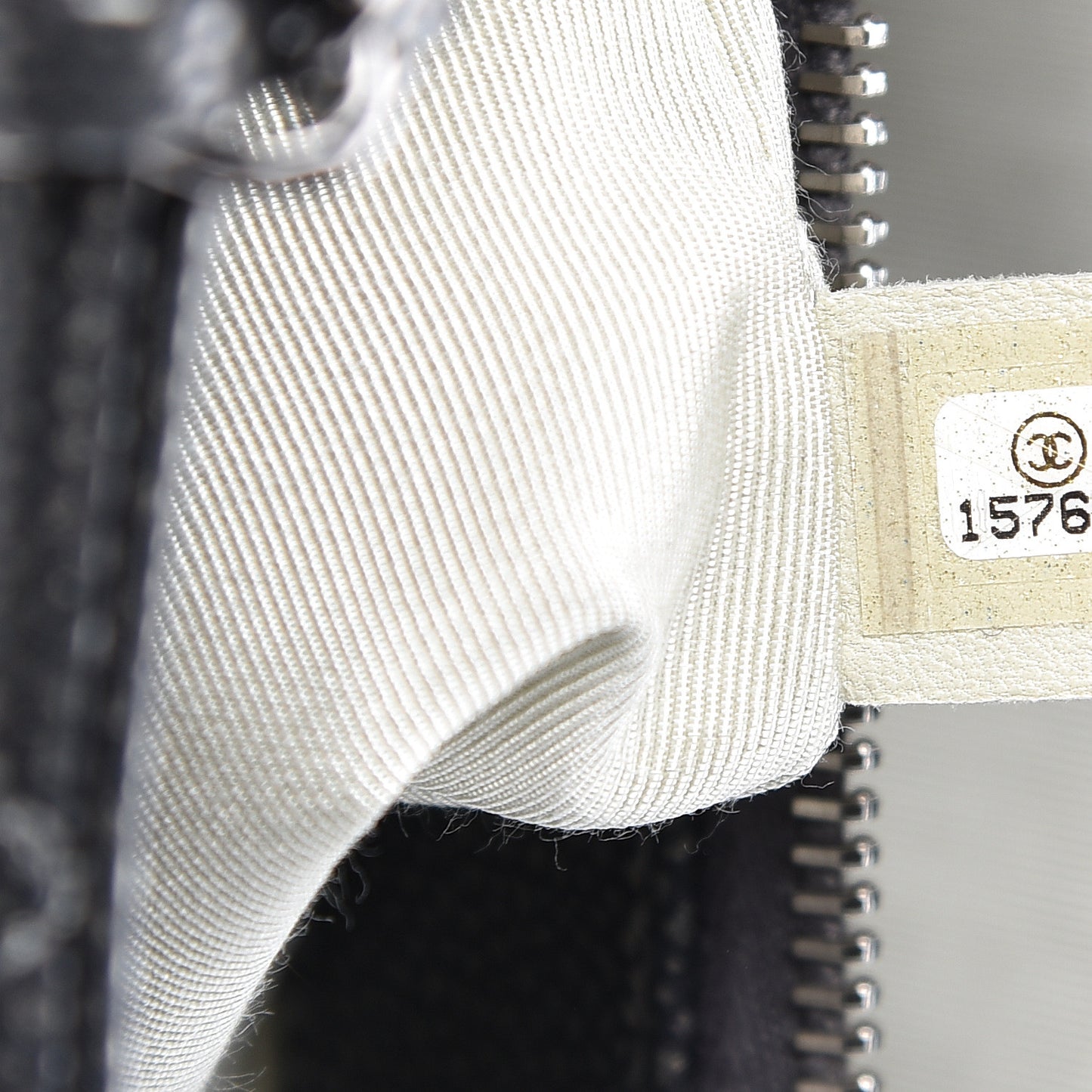 Metallic Caviar Quilted CC Tote Dark Silver