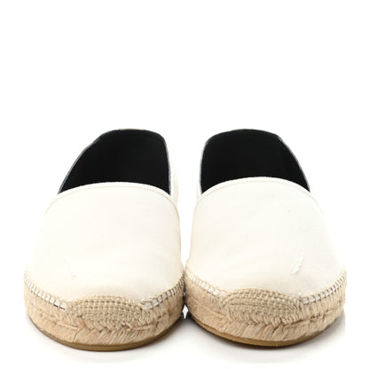 Saint Laurent Canvas Elba Logo Embroidered Espadrilles 44 Panna 2 of 4
