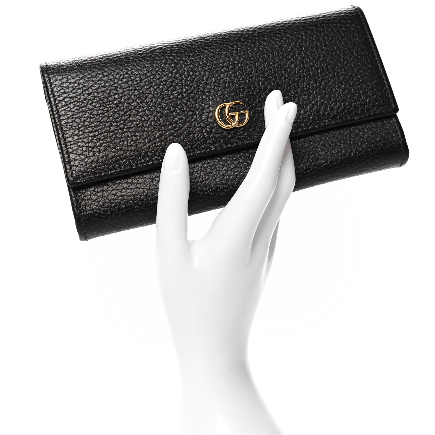 Gucci Dollar Calfskin GG Marmont Continental Wallet Black 2 of 8