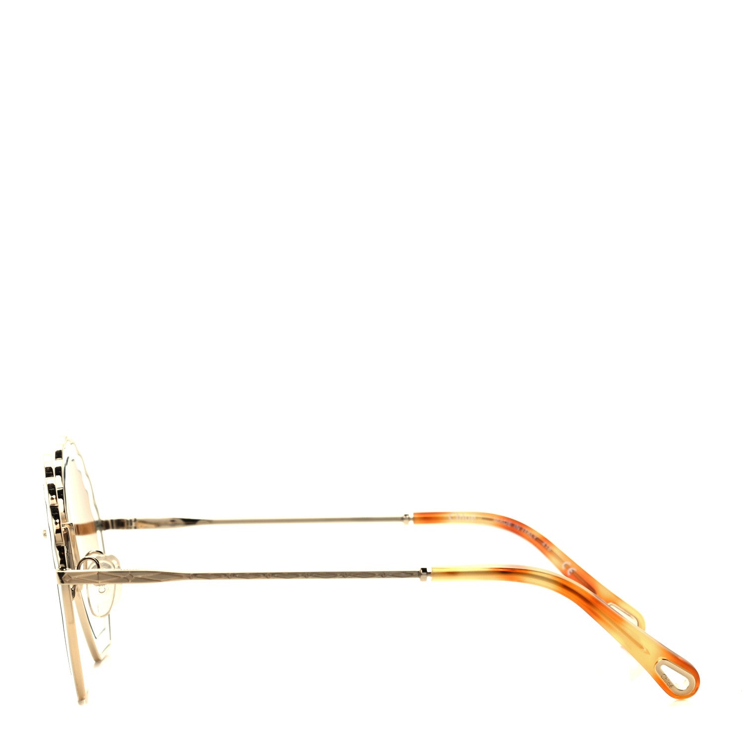 Chloe Metal Scalloped Sunglasses CE147S Gold Brown 3 of 7