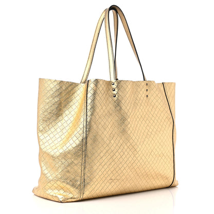 Bottega Veneta Calfskin Intrecciomirage Large Tote Gold 3 of 12