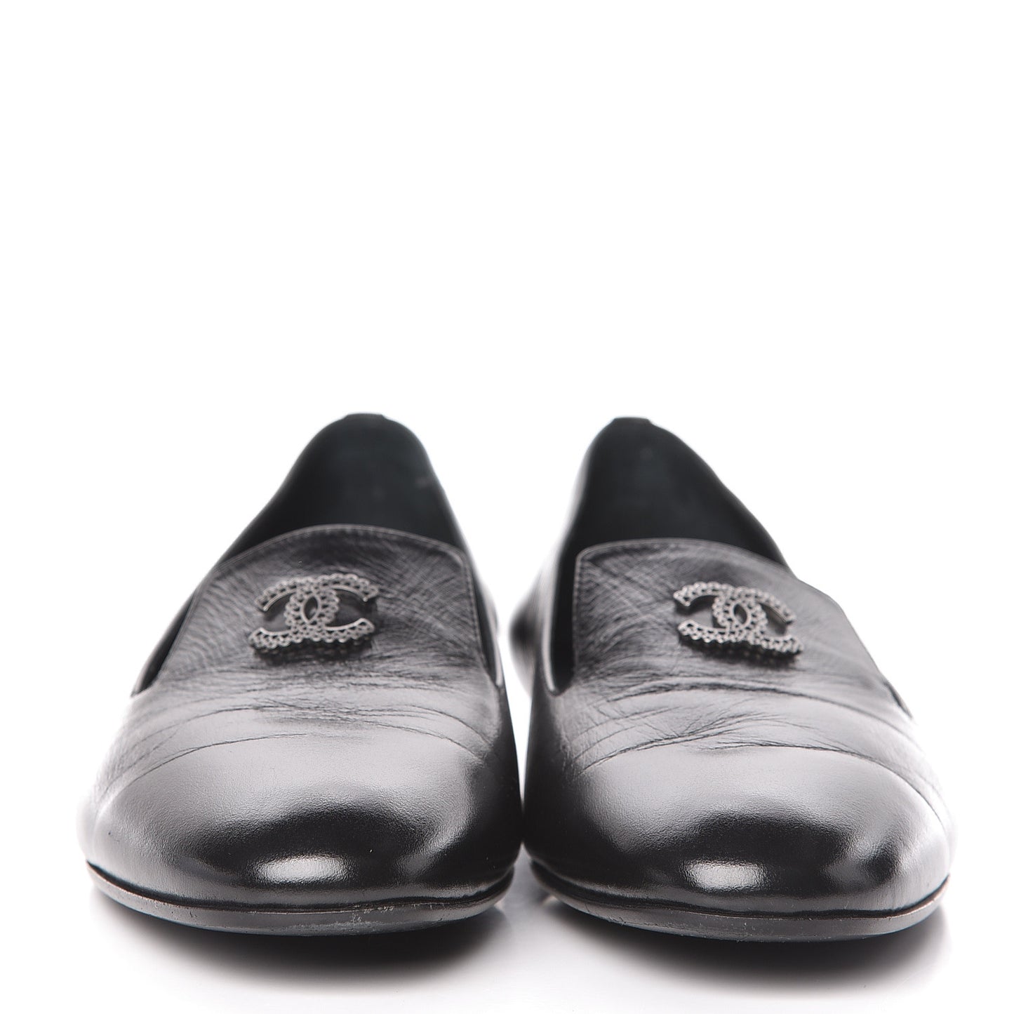 Lambskin CC Mocassin Loafers 37.5 Black