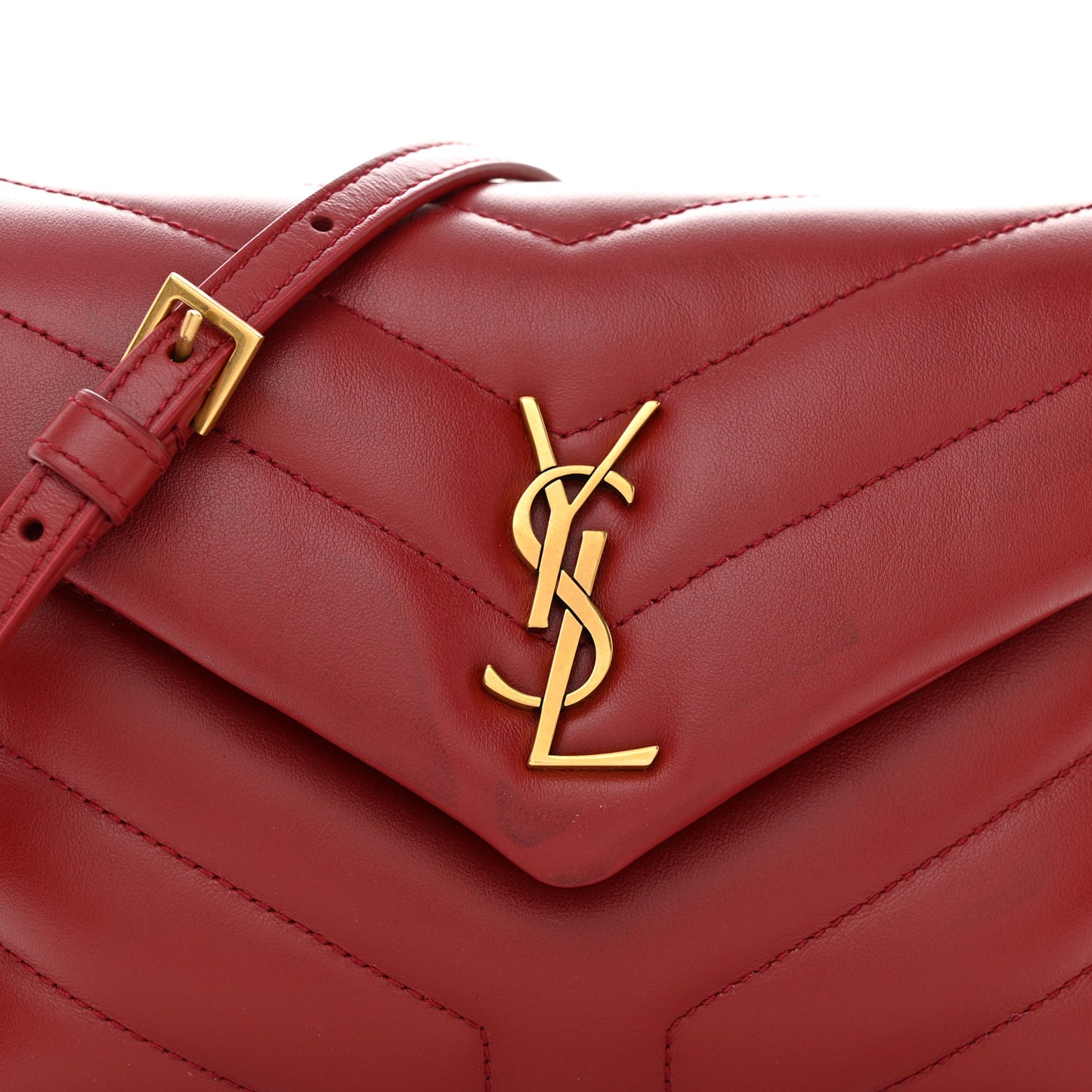 Calfskin Y Quilted Monogram Toy Loulou Monogram Crossbody Bag Red