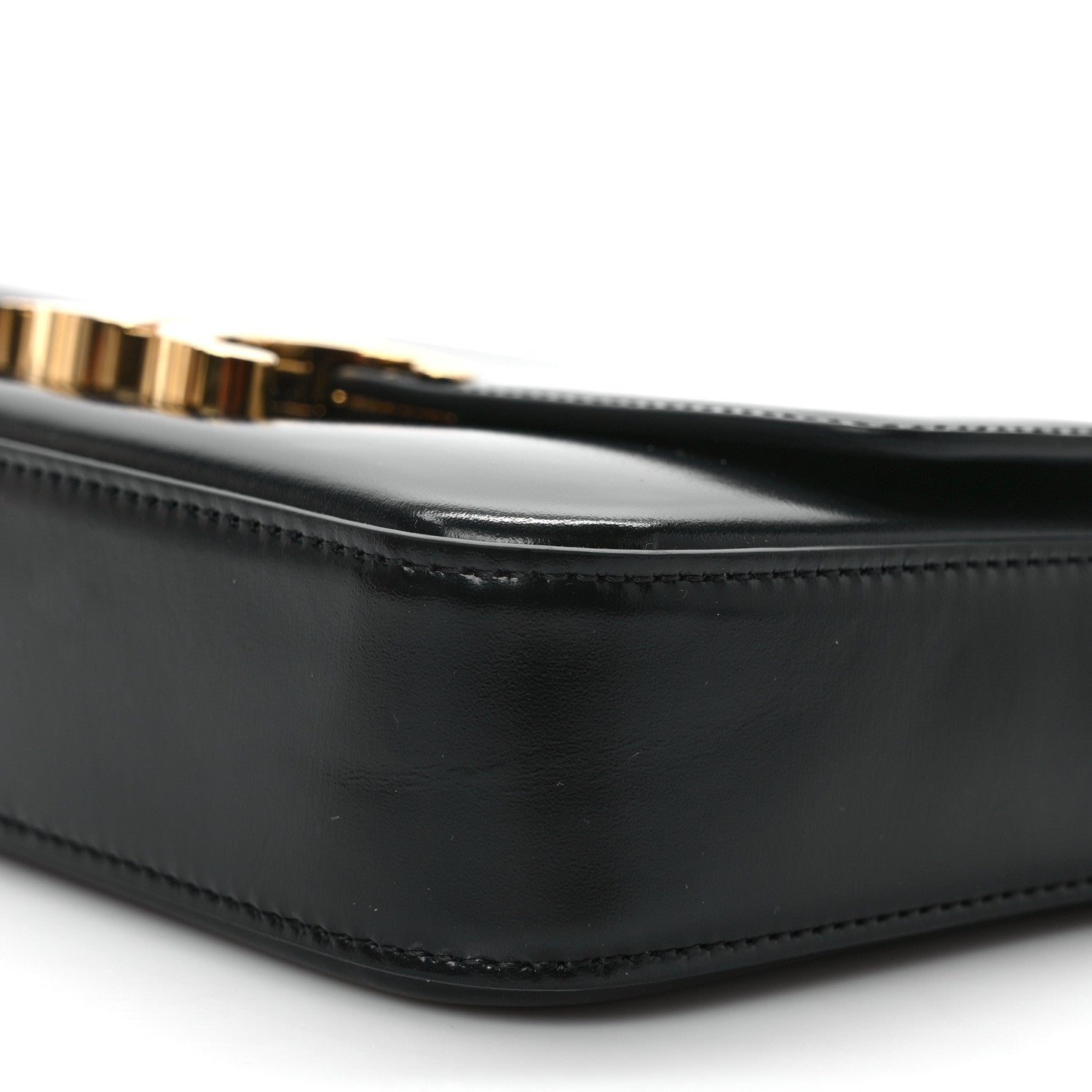 Celine Shiny Calfskin Triomphe Chain Shoulder Bag Black 9 of 9