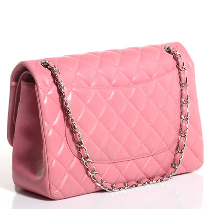 Chanel Lambskin Quilted Jumbo Double Flap Pink 3 of 8