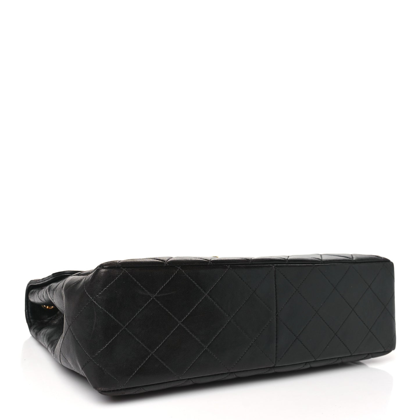 Lambskin Quilted XL Jumbo Single Flap Black