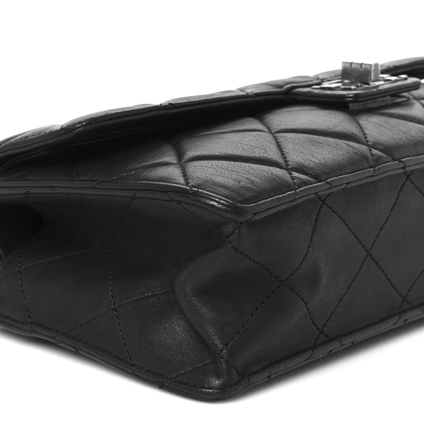 Washed Lambskin Jumbo Take Away Flap Black