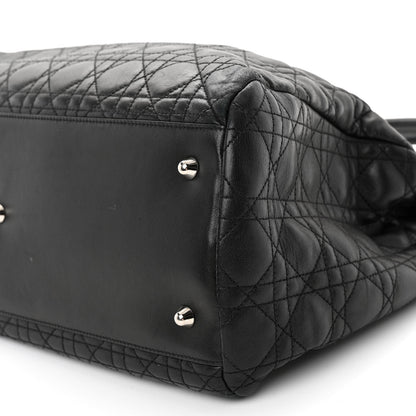 Christian Dior Lambskin Cannage Large Soft Lady Dior Shopping Tote Black 9 of 10