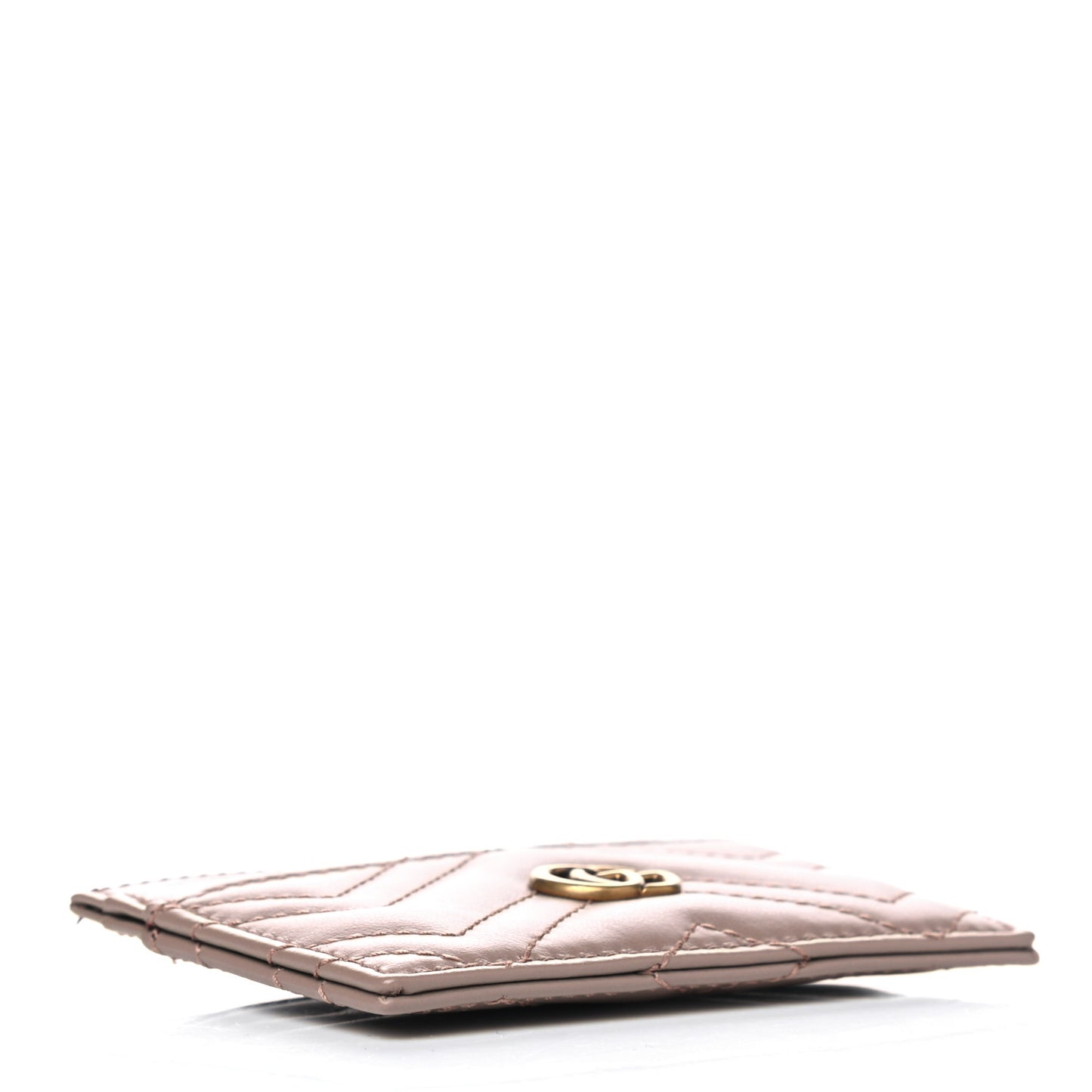 Calfskin Matelasse GG Marmont Card Holder Porcelain Rose