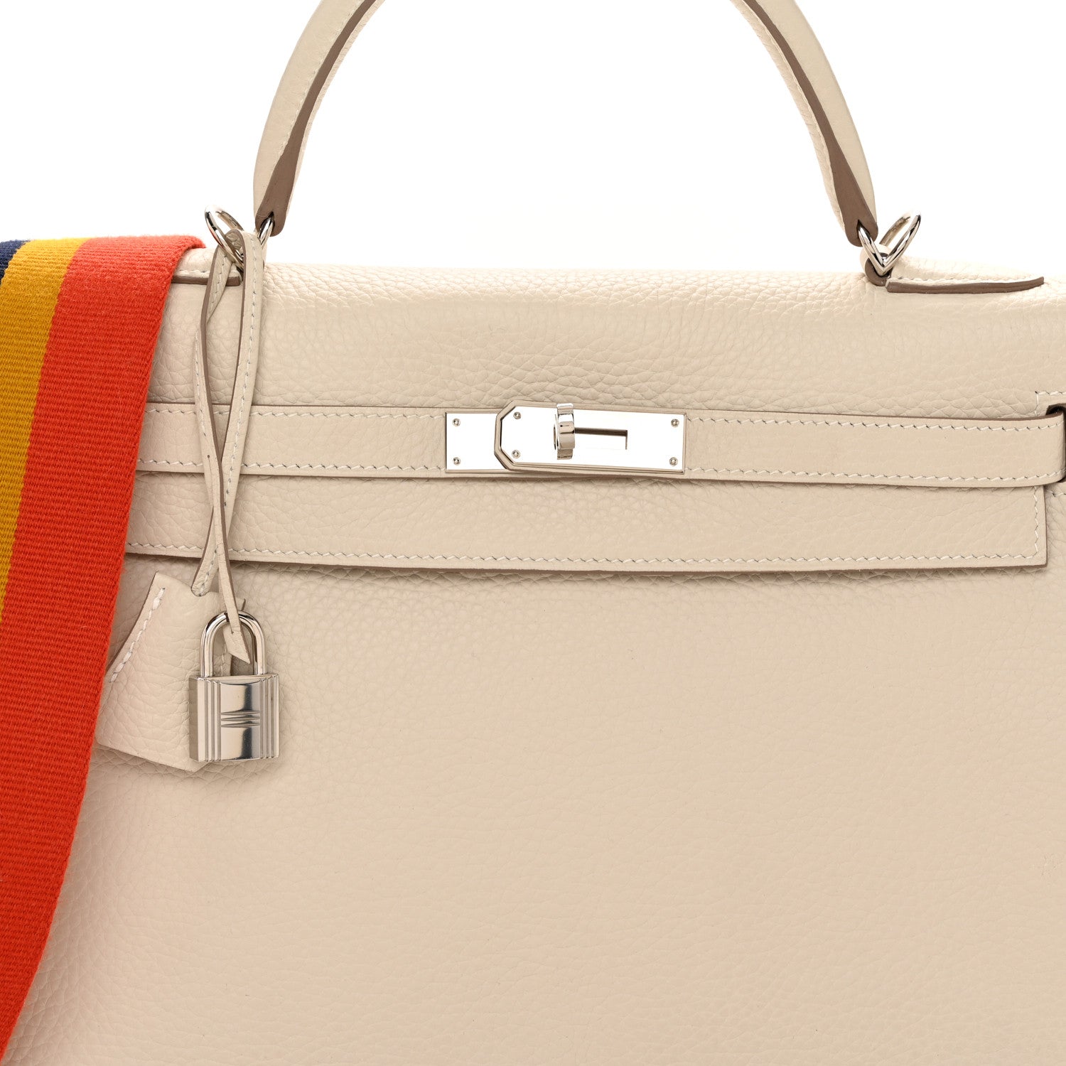 Hermes Taurillon Clemence Amazone Kelly Retourne 32 Craie 8 of 12