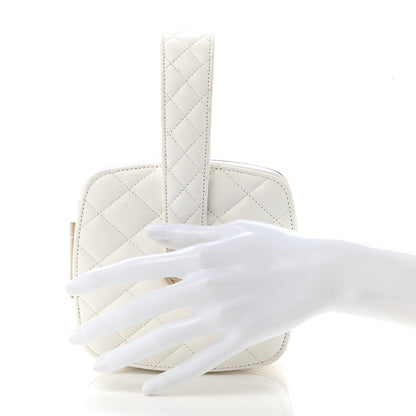 Chanel Lambskin Minaudiere Vanity With Handle White 3 of 12