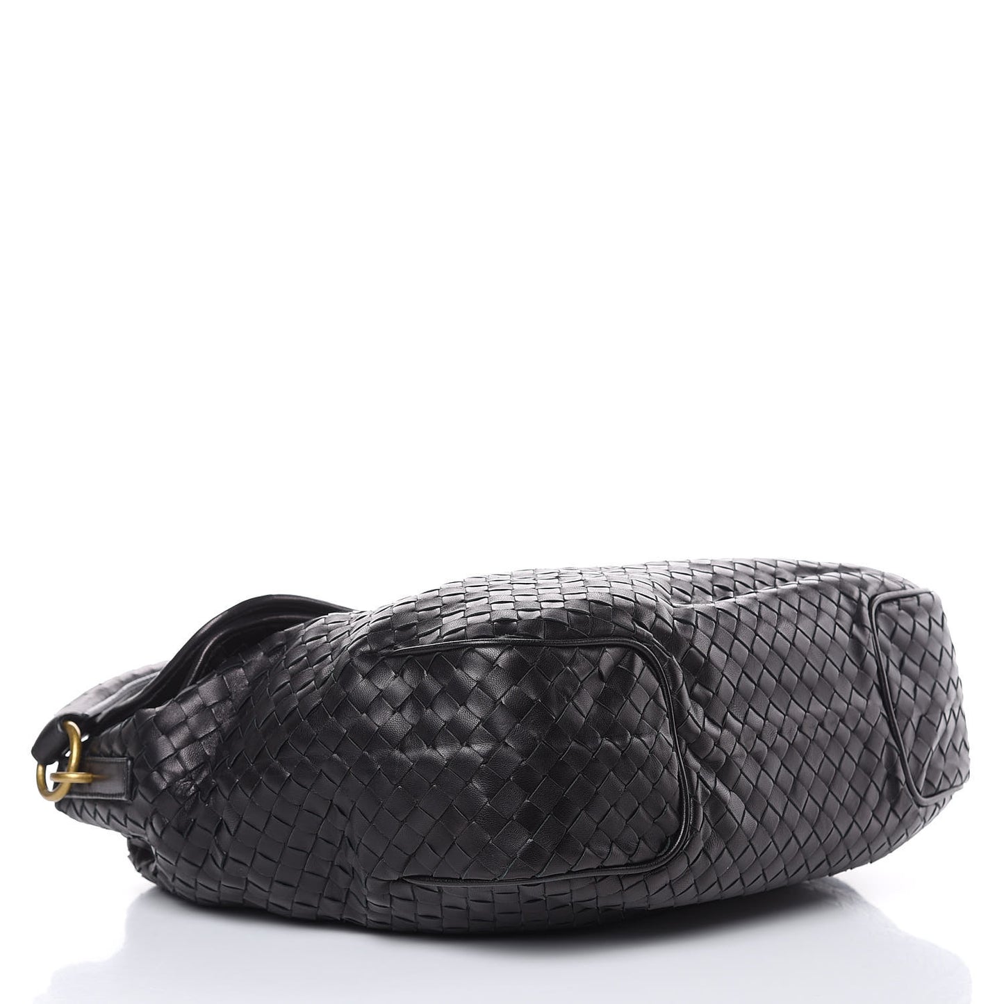 Nappa Intrecciato Flap Shoulder Bag Black
