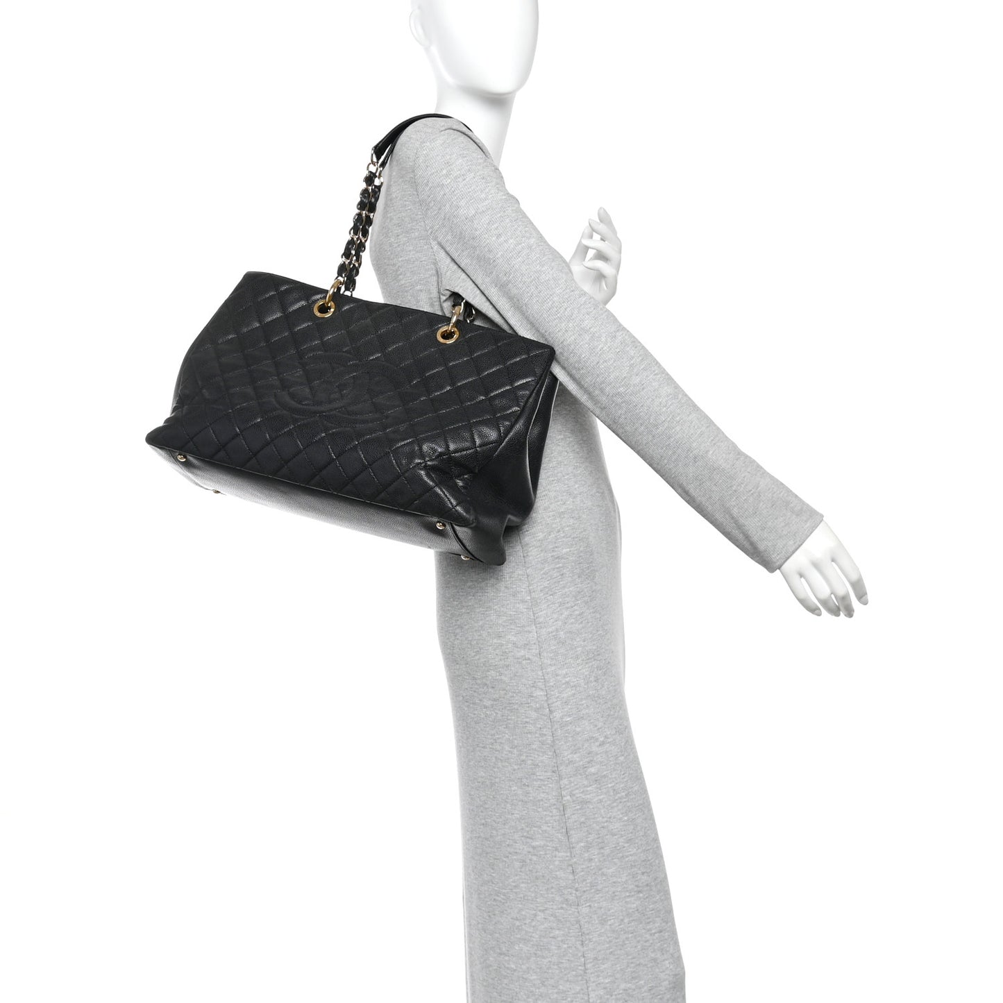 Caviar Quilted XL Grand Shopping Tote GST Black