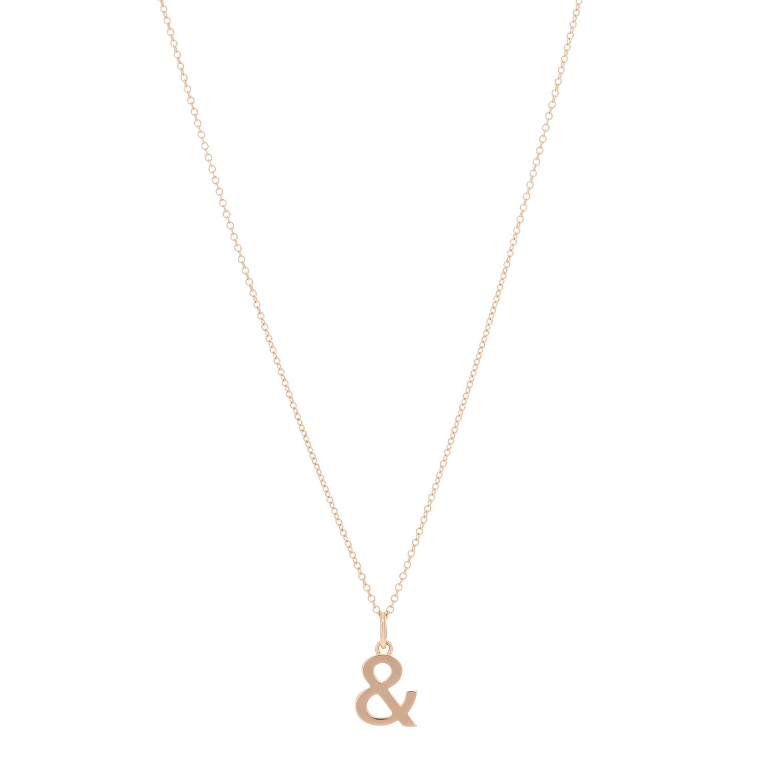 Tiffany 18K Rose Gold Ampersand Pendant Necklace 1 of 3