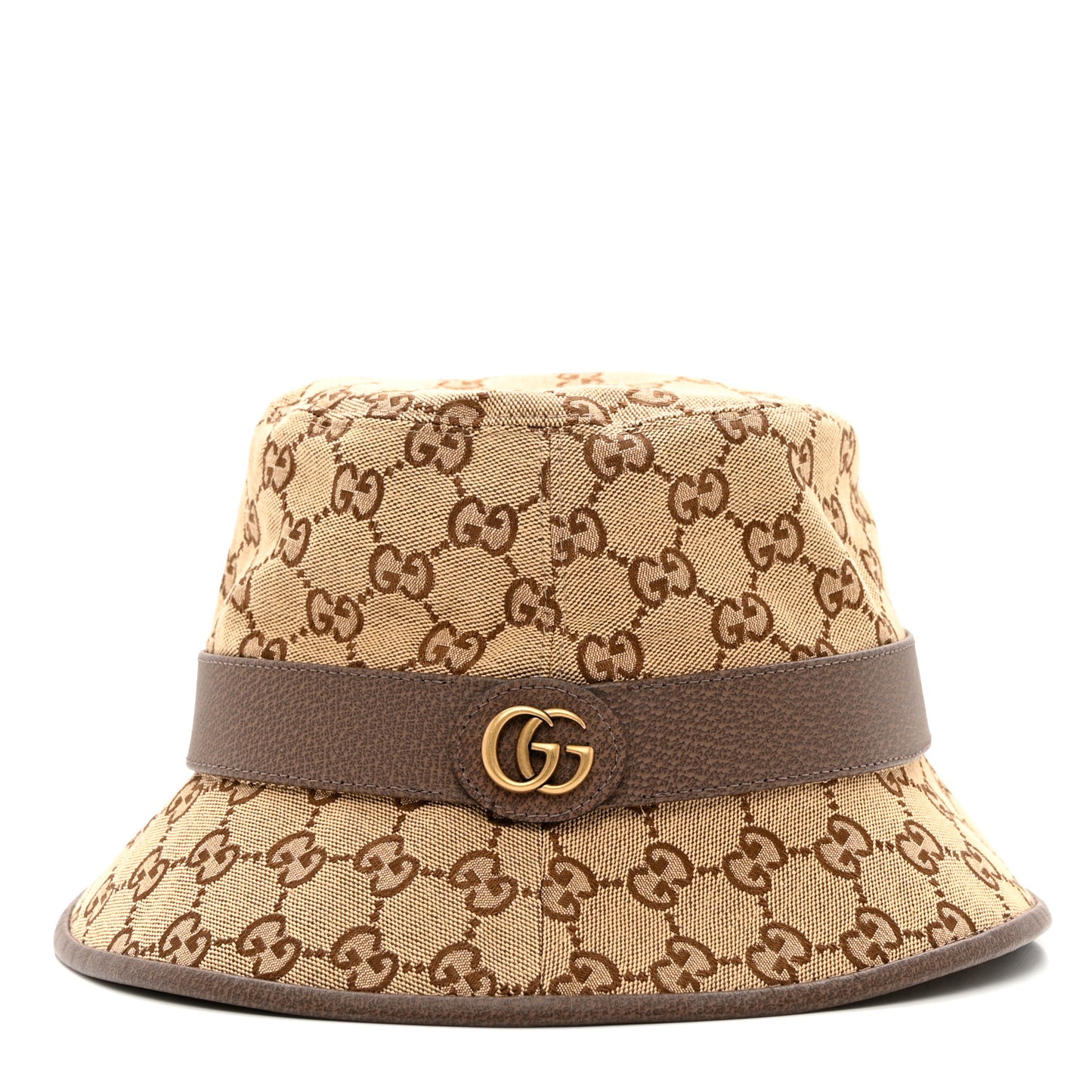 Monogram Textured Dollar Calfskin GG Jago Bucket Hat M Cacao Beige
