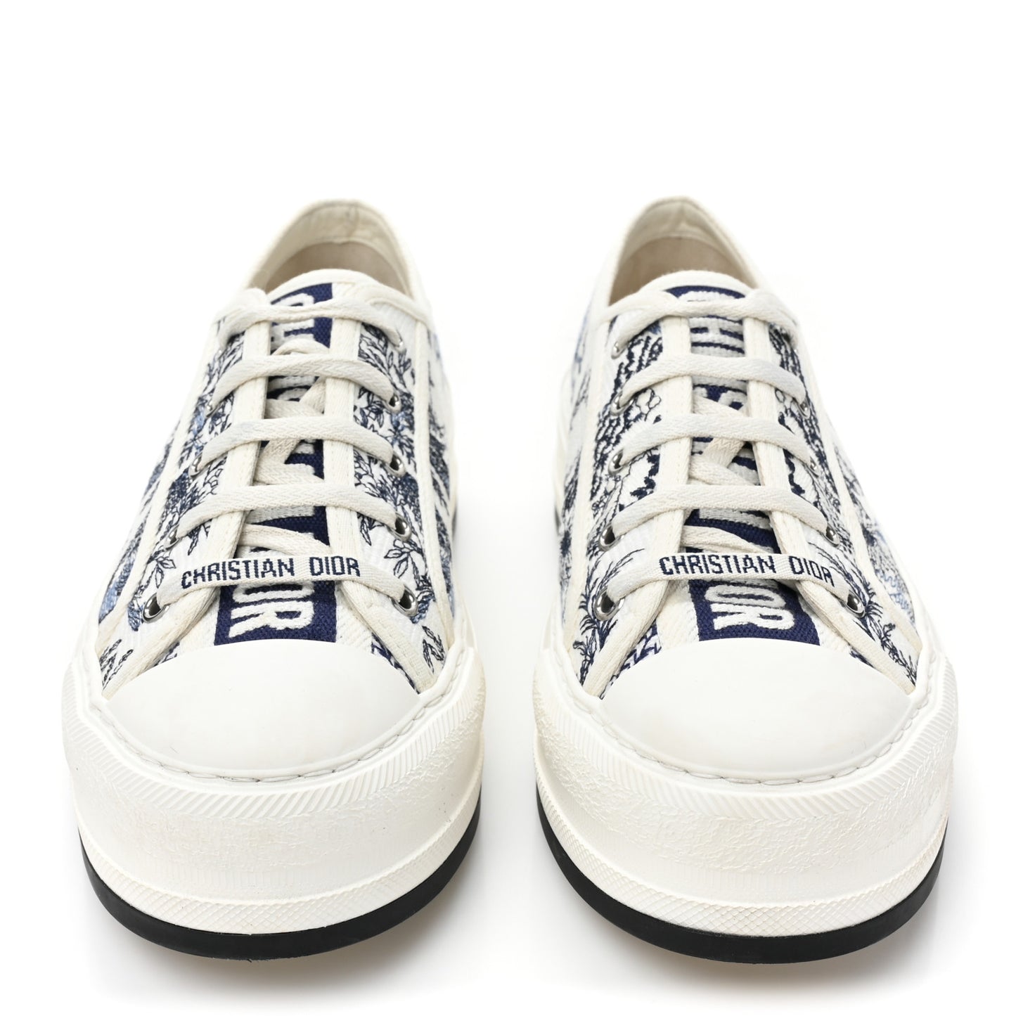 Canvas Le Soleil Embroidered Womens Walk Dior Low Top Sneakers 39.5 Blue Off White