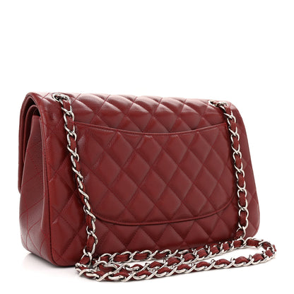 Chanel Caviar Quilted Jumbo Double Flap Dark Red 3 of 12
