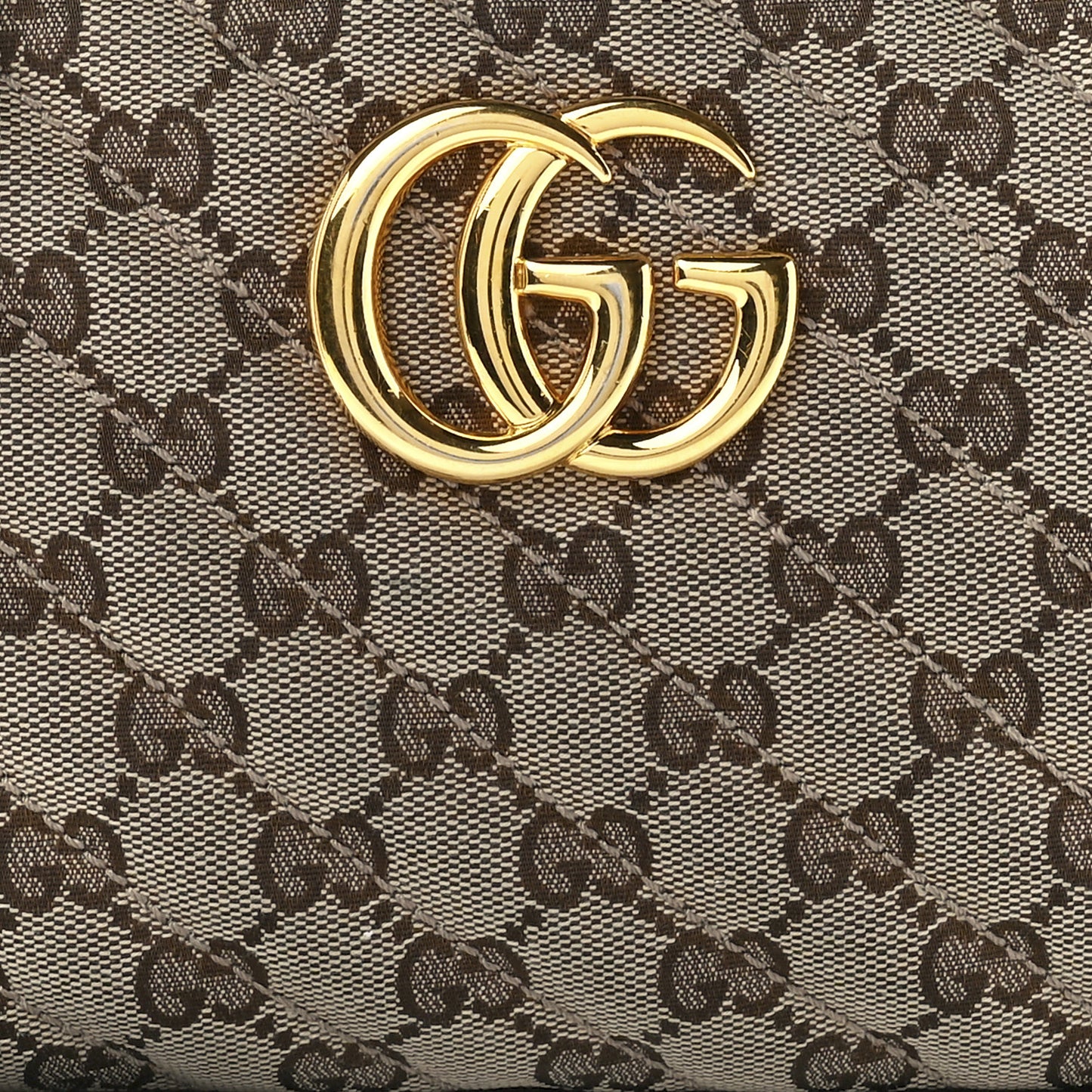 Monogram Matelasse Diagonal Small GG Marmont Chain Shoulder Bag Beige Black