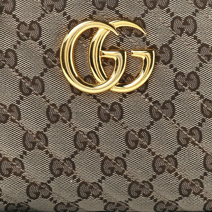 Gucci Monogram Matelasse Diagonal Small GG Marmont Chain Shoulder Bag Beige Black 9 of 12