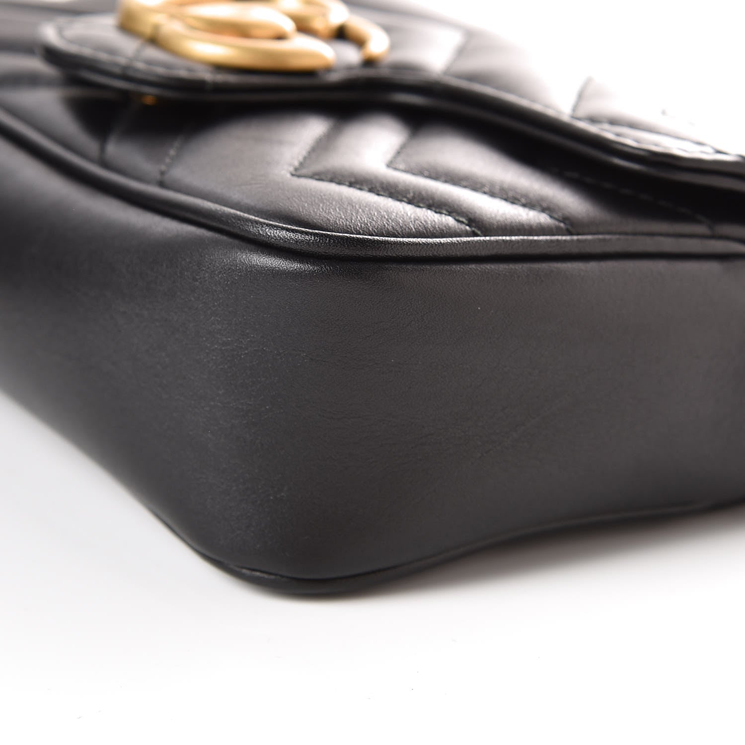Gucci Calfskin Matelasse Super Mini GG Marmont Shoulder Bag Black 6 of 10