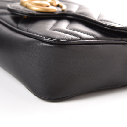 Gucci Calfskin Matelasse Super Mini GG Marmont Shoulder Bag Black 6 of 10