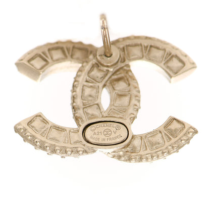 Chanel Crystal Timeless CC Earrings Light Gold 3 of 4