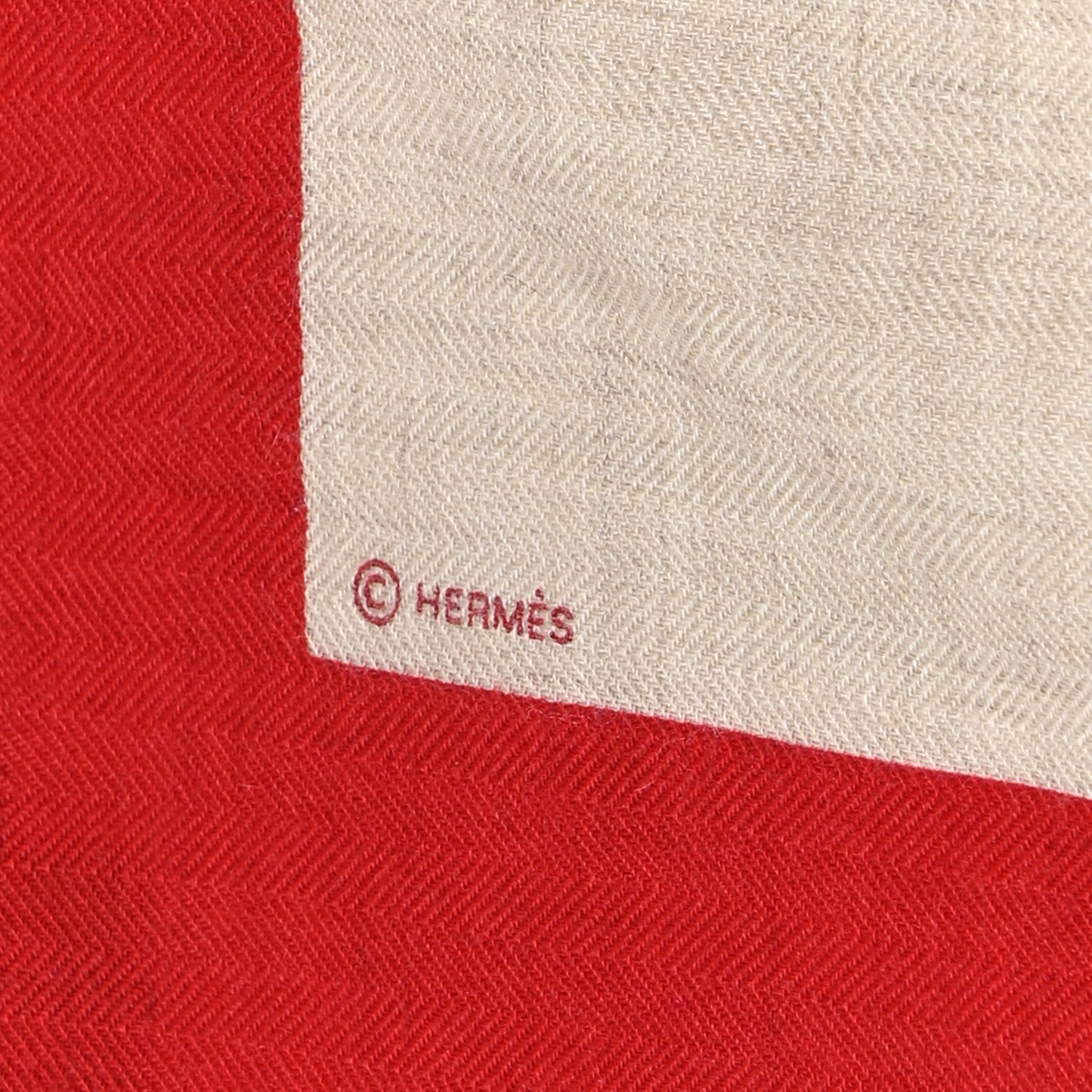 Cashmere Silk Chevaux Au Pre Shawl 140 Naturel Rouge