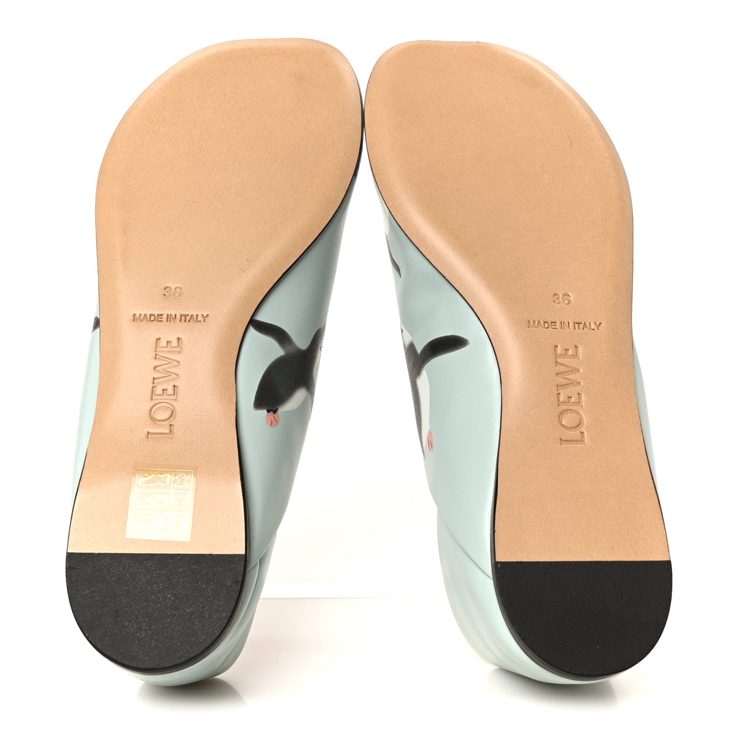 Loewe X SUNA FUJITA Goatskin Peguin Toy Slipper 36 Blue Iceberg 6 of 9