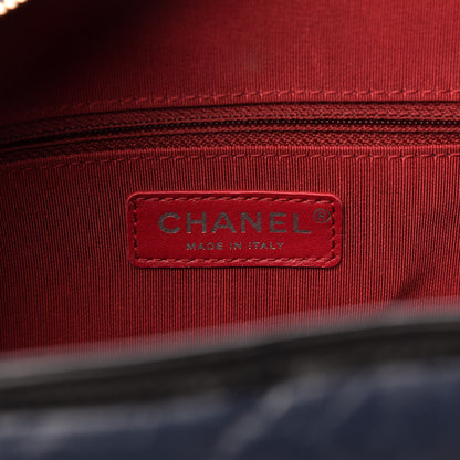 Chanel Aged Calfskin Quilted Medium Gabrielle Hobo Navy Black 8 of 9