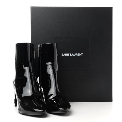 Saint Laurent Patent Loulou Ankle Zip Boot 37.5 Black 10 of 10