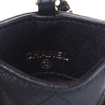 Chanel Caviar Quilted Card Holder On Chain Black 6 of 8