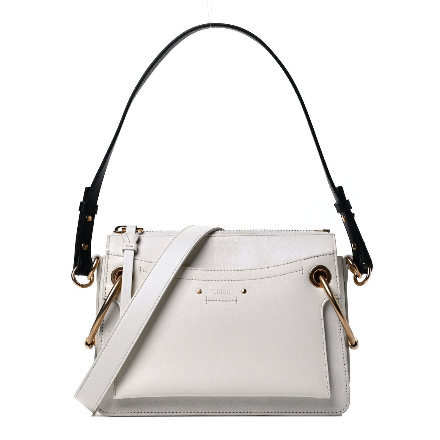 Calfskin Suede Small Roy Bag Natural White